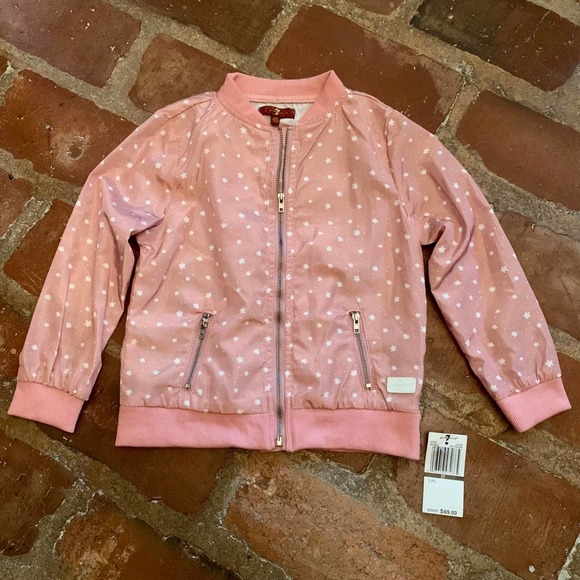 7 For All Mankind Toddler Girls Jacket  SIZE 3T Rosey Petals Print NEW WITH TAG - Picture 1 of 5